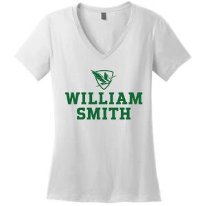 William Smith College Herons Shield Logo Hwsc Women's V-Neck T-Shirt