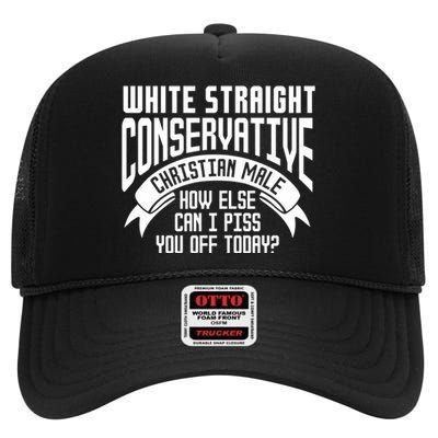 White Straight Conservative Christian Male High Crown Mesh Back Trucker Hat