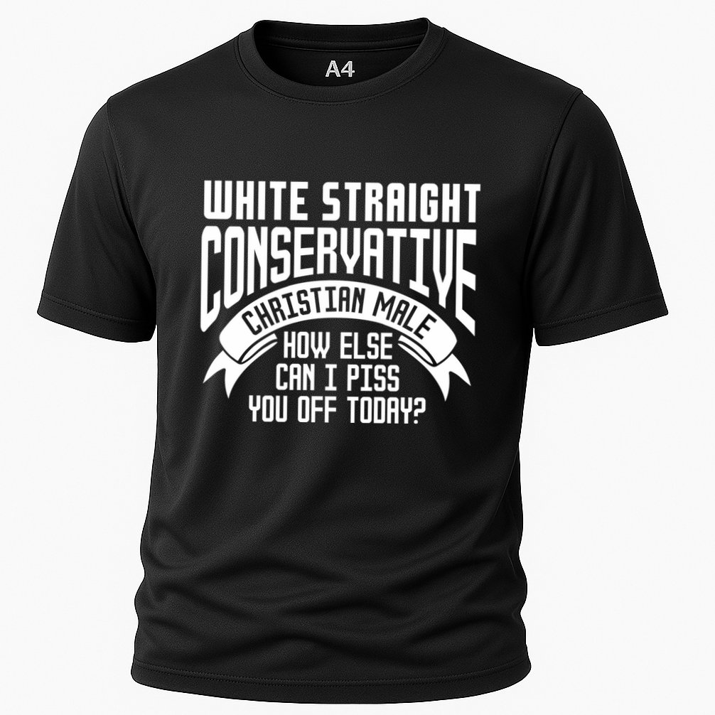 White Straight Conservative Christian Male Cooling Performance Crew T-Shirt