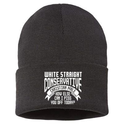 White Straight Conservative Christian Male Sustainable Knit Beanie