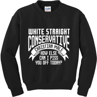 White Straight Conservative Christian Male Kids Sweatshirt