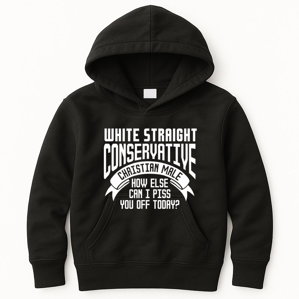 White Straight Conservative Christian Male Kids Hoodie