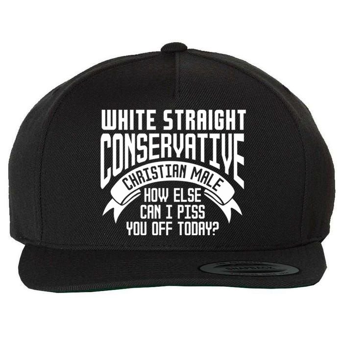 White Straight Conservative Christian Male Wool Snapback Cap