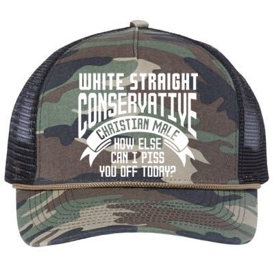 White Straight Conservative Christian Male Retro Rope Trucker Hat Cap