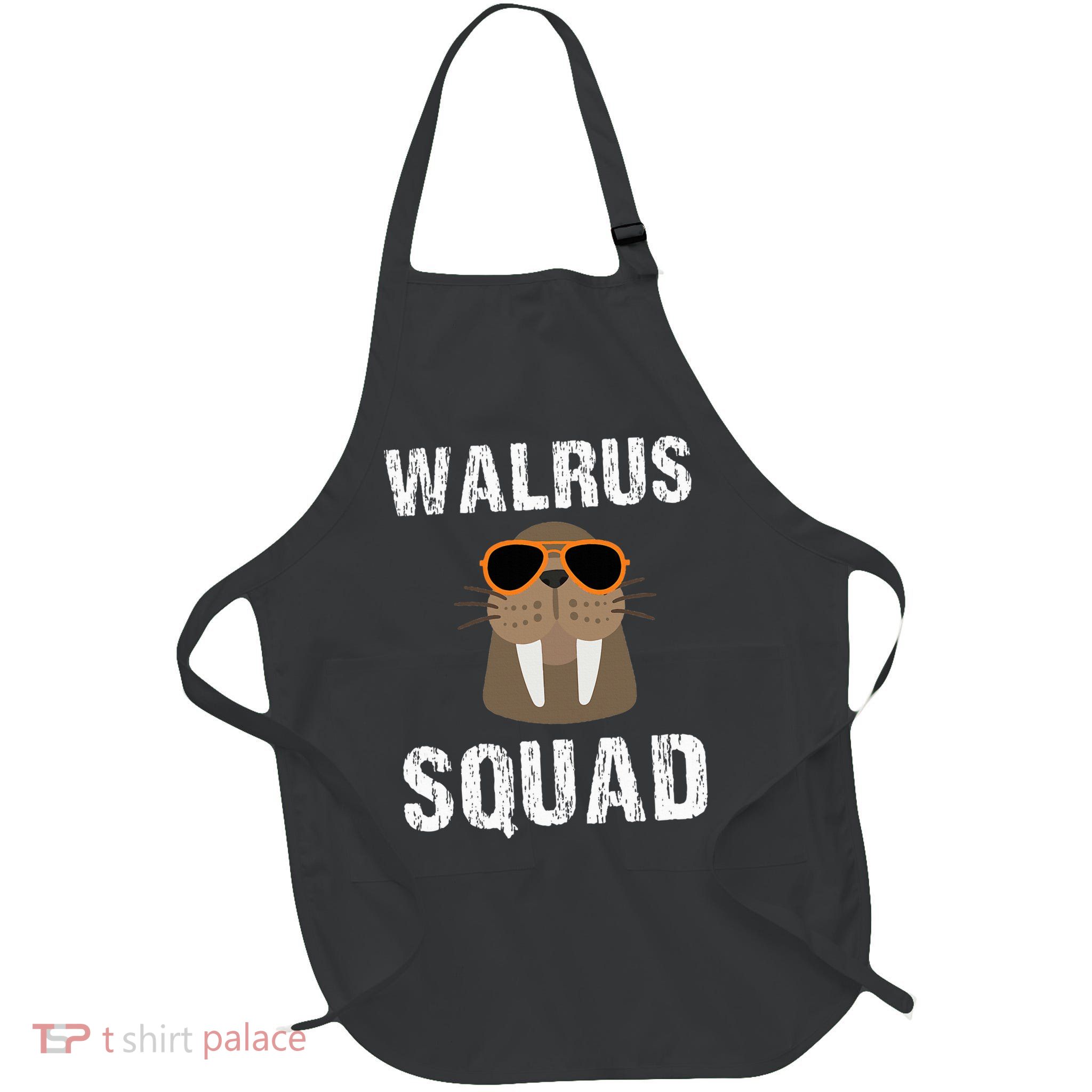 Walrus Squad Cute Funny Sea Animal Lover Gift Full-Length Apron With Pockets