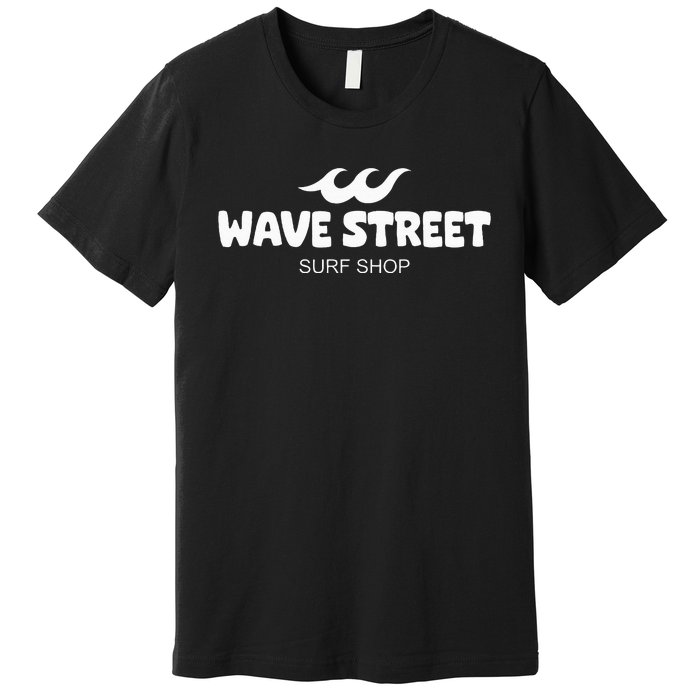 Wave Street Classic Waves On The Beach Surf Shop Premium T-Shirt