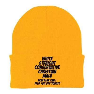 White Straight Conservative Christian Male Knit Cap Winter Beanie