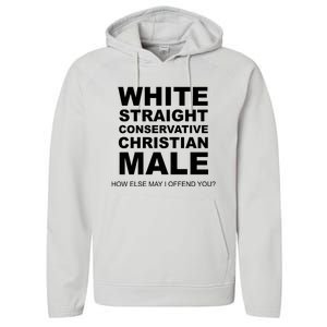 White Straight Conservative Christian Male Performance Fleece Hoodie