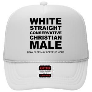 White Straight Conservative Christian Male High Crown Mesh Back Trucker Hat