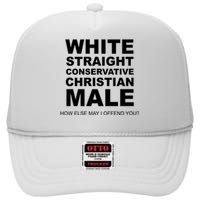 White Straight Conservative Christian Male High Crown Mesh Back Trucker Hat