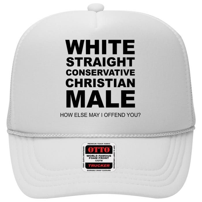 White Straight Conservative Christian Male High Crown Mesh Back Trucker Hat