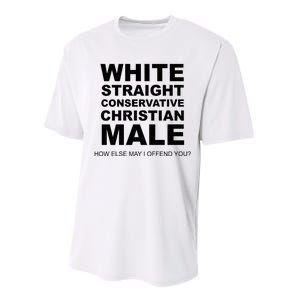 White Straight Conservative Christian Male Performance Sprint T-Shirt