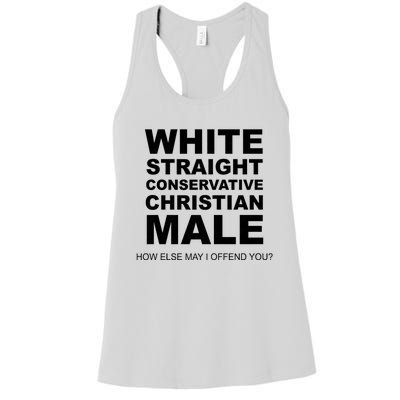 White Straight Conservative Christian Male Women's Racerback Tank