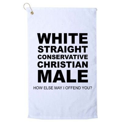 White Straight Conservative Christian Male Platinum Collection Golf Towel