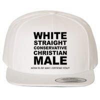 White Straight Conservative Christian Male Wool Snapback Cap