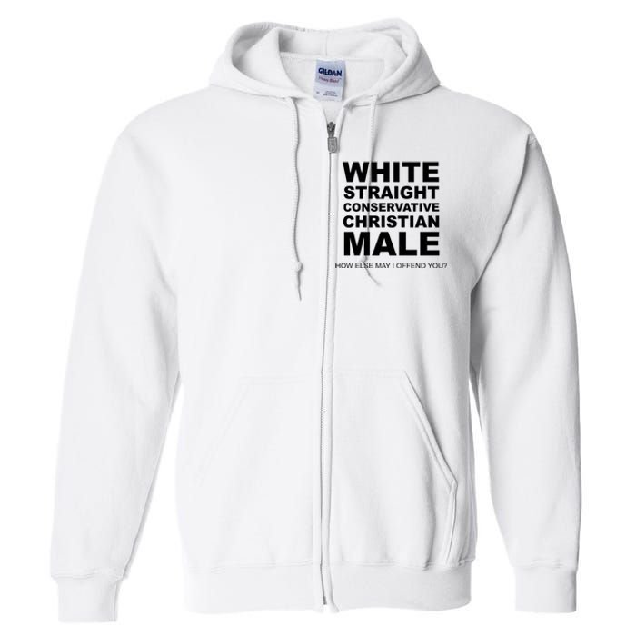 White Straight Conservative Christian Male Full Zip Hoodie