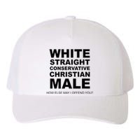 WHITE STRAIGHT CONSERVATIVE CHRISTIAN MALE Offensive Yupoong Adult 5-Panel Trucker Hat