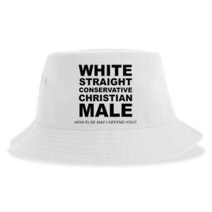 WHITE STRAIGHT CONSERVATIVE CHRISTIAN MALE Offensive Sustainable Bucket Hat