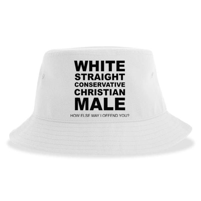 WHITE STRAIGHT CONSERVATIVE CHRISTIAN MALE Offensive Sustainable Bucket Hat