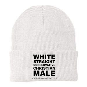 WHITE STRAIGHT CONSERVATIVE CHRISTIAN MALE Offensive Knit Cap Winter Beanie