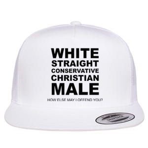 WHITE STRAIGHT CONSERVATIVE CHRISTIAN MALE Offensive Flat Bill Trucker Hat