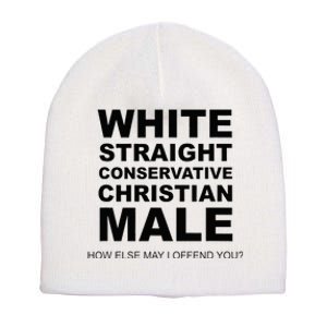 WHITE STRAIGHT CONSERVATIVE CHRISTIAN MALE Offensive Short Acrylic Beanie