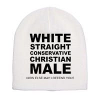 WHITE STRAIGHT CONSERVATIVE CHRISTIAN MALE Offensive Short Acrylic Beanie