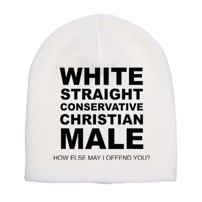 WHITE STRAIGHT CONSERVATIVE CHRISTIAN MALE Offensive Short Acrylic Beanie