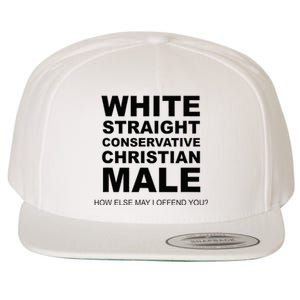 WHITE STRAIGHT CONSERVATIVE CHRISTIAN MALE Offensive Wool Snapback Cap