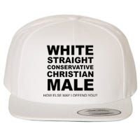 WHITE STRAIGHT CONSERVATIVE CHRISTIAN MALE Offensive Wool Snapback Cap