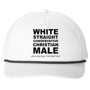 WHITE STRAIGHT CONSERVATIVE CHRISTIAN MALE Offensive Snapback Five-Panel Rope Hat