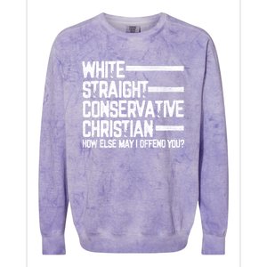 White Straight Conservative Christian Patriotic Christianity Colorblast Crewneck Sweatshirt