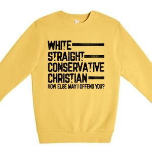 White Straight Conservative Christian Patriotic Christianity Premium Crewneck Sweatshirt