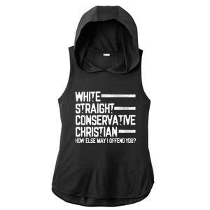 White Straight Conservative Christian Patriotic Christianity Ladies PosiCharge Tri-Blend Wicking Draft Hoodie Tank