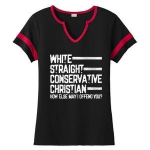 White Straight Conservative Christian Patriotic Christianity Ladies Halftime Notch Neck Tee