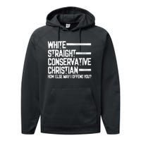 White Straight Conservative Christian Patriotic Christianity Performance Fleece Hoodie