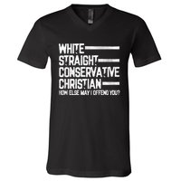 White Straight Conservative Christian Patriotic Christianity V-Neck T-Shirt