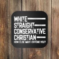 White Straight Conservative Christian Patriotic Christianity Coaster