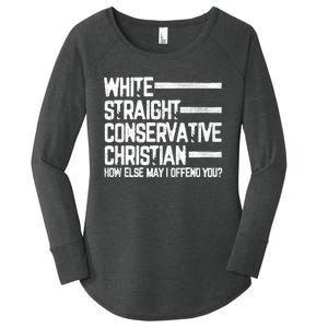 White Straight Conservative Christian Patriotic Christianity Women's Perfect Tri Tunic Long Sleeve Shirt