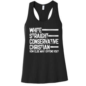 White Straight Conservative Christian Patriotic Christianity Women's Racerback Tank