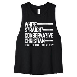 White Straight Conservative Christian Patriotic Christianity Women's Racerback Cropped Tank