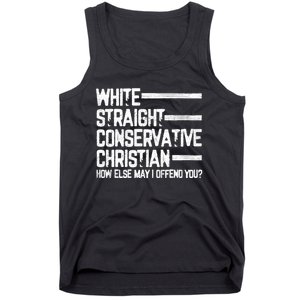 White Straight Conservative Christian Patriotic Christianity Tank Top