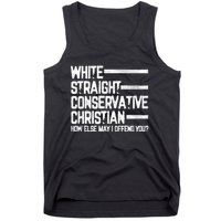 White Straight Conservative Christian Patriotic Christianity Tank Top