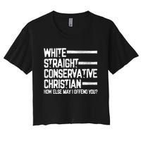 White Straight Conservative Christian Patriotic Christianity Women's Crop Top Tee