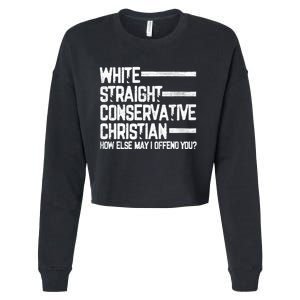 White Straight Conservative Christian Patriotic Christianity Cropped Pullover Crew