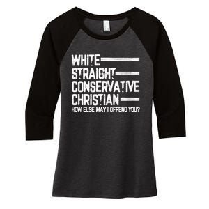 White Straight Conservative Christian Patriotic Christianity Women's Tri-Blend 3/4-Sleeve Raglan Shirt