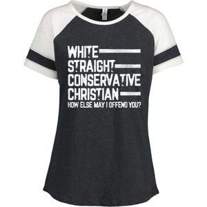 White Straight Conservative Christian Patriotic Christianity Enza Ladies Jersey Colorblock Tee