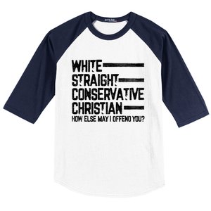 White Straight Conservative Christian Patriotic Christianity Baseball Sleeve Shirt