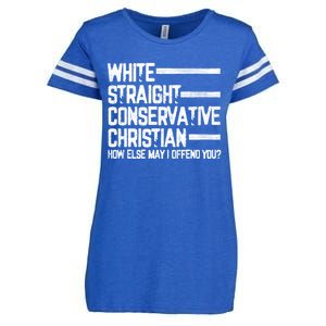 White Straight Conservative Christian Patriotic Christianity Enza Ladies Jersey Football T-Shirt