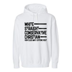 White Straight Conservative Christian Patriotic Christianity Garment-Dyed Fleece Hoodie